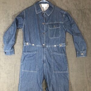 Mare Mare X Anthropologie Women's Size Small Aya Blue Denim Utility Jumpsuit